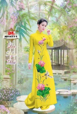 Vải áo dài hoa sen 1877 AD 1877